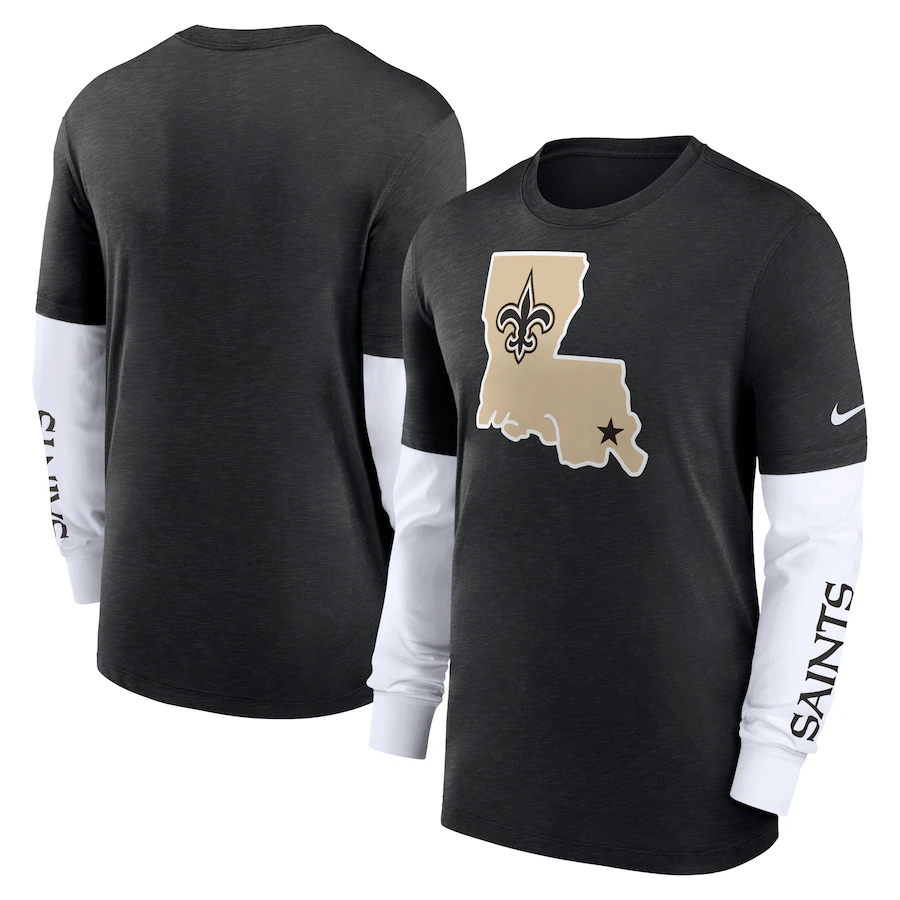 2023 Men NFL New Orleans Saints Nike Long Tshirt->nfl t-shirts->Sports Accessory